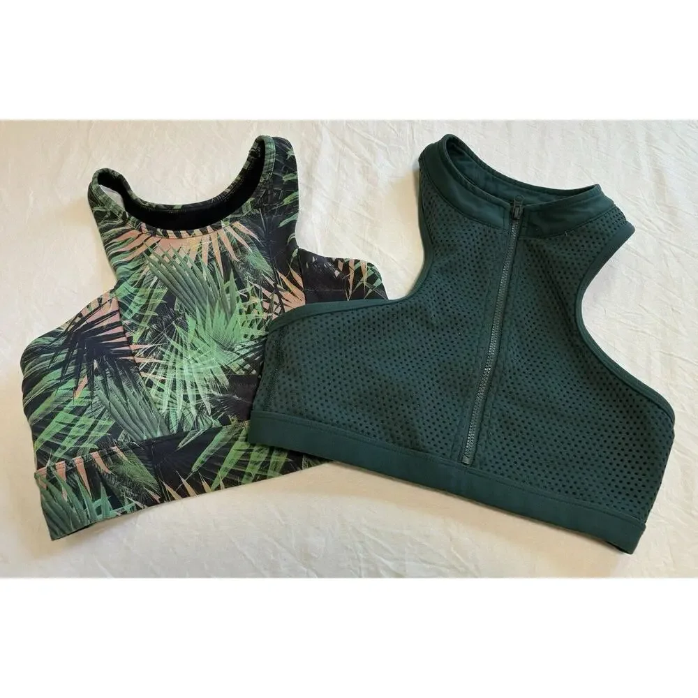 Lot Of 2 Lorna Jane High Neck Sports Bras Running Gym Athleisure Yoga Fitness S - Picture 1 of 7